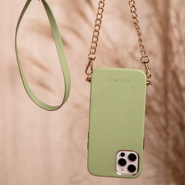 Selencia Aina Slang Hoesje met koord Samsung Galaxy S21 Plus - Groen / Grün  / Green