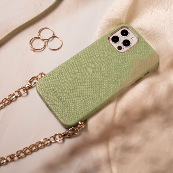 Selencia Aina Slang Hoesje met koord Samsung Galaxy S21 Plus - Groen / Grün  / Green