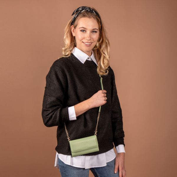 Selencia Tierra Uitneembare Slang Clutch Galaxy S21 Plus - Groen / Grün  / Green