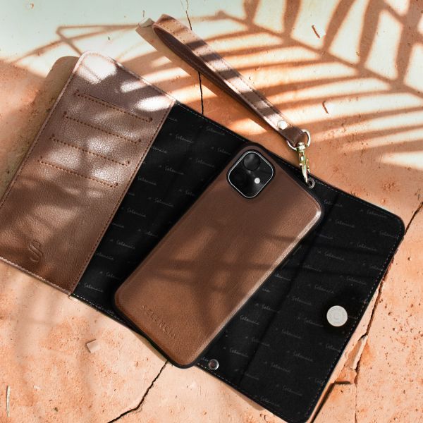 Selencia Uitneembare Vegan Lederen Clutch Galaxy S21 Plus - Bruin / Braun  / Brown