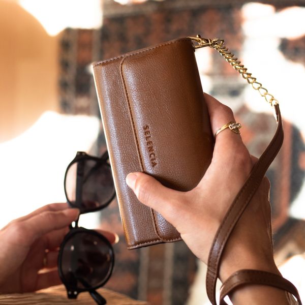 Selencia Uitneembare Vegan Lederen Clutch Galaxy S21 Plus - Bruin / Braun  / Brown
