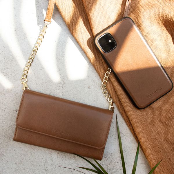 Selencia Uitneembare Vegan Lederen Clutch Galaxy S21 Plus - Bruin / Braun  / Brown