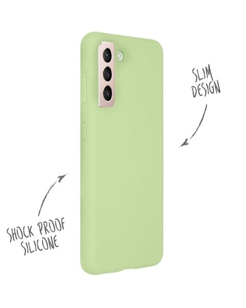 Accezz Liquid Silicone Backcover Galaxy S21 Plus - Groen / Grün  / Green