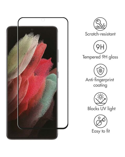 Premium Screen Protector aus gehärtetem Glas für das Samsung Galaxy S21 Ultra - Schwarz