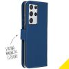 Accezz Wallet Softcase Bookcase Galaxy S21 Ultra - Donkerblauw / Dunkelblau  / Dark blue