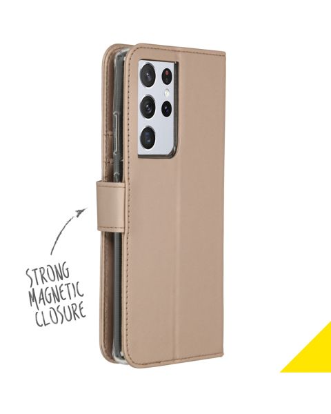 Wallet TPU Klapphülle für das Samsung Galaxy S21 Ultra - Gold
