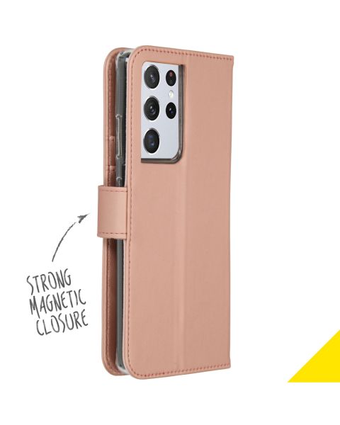 Wallet TPU Klapphülle für das Samsung Galaxy S21 Ultra - Roségold