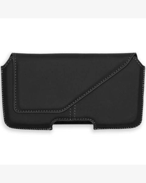 Accezz Real Leather Belt Case - Maat L - Zwart / Schwarz / Black