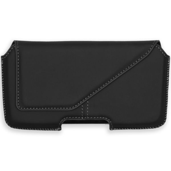Accezz Real Leather Belt Case - Maat L - Zwart / Schwarz / Black