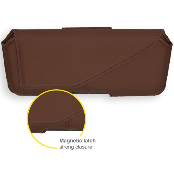 Accezz Real Leather Belt Case - Maat L - Bruin / Braun  / Brown