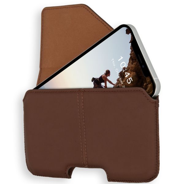 Accezz Real Leather Belt Case - Maat L - Bruin / Braun  / Brown