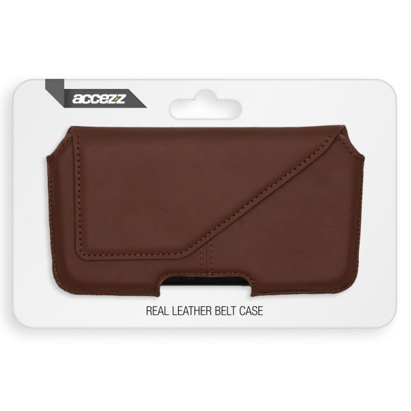 Accezz Real Leather Belt Case - Maat L - Bruin / Braun  / Brown