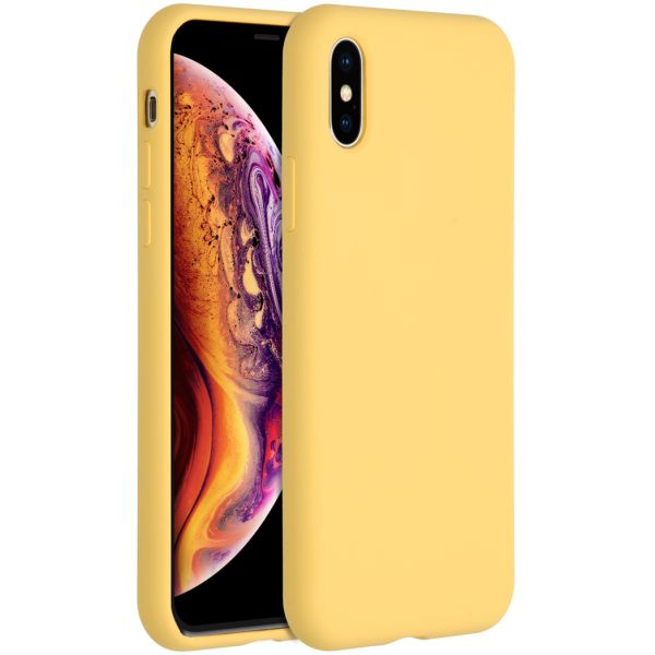 Liquid Silicone Backcover iPhone Xs / X - Yellow - Geel / Yellow