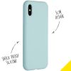 Accezz Liquid Silicone Backcover iPhone Xs / X - Sky Blue