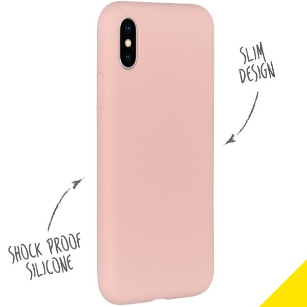 Liquid Silikoncase Rosa für das iPhone Xs / X