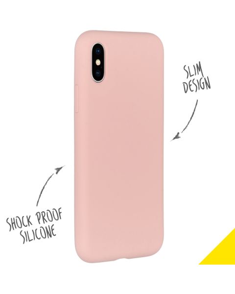 Liquid Silikoncase Rosa für das iPhone Xs / X