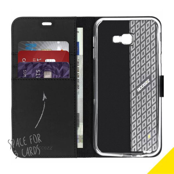 Wallet TPU Klapphülle Schwarz für das Samsung Galaxy J4 Plus