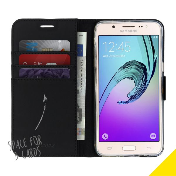 Schwarzes Wallet TPU Klapphülle für das Samsung Galaxy J5 (2016)