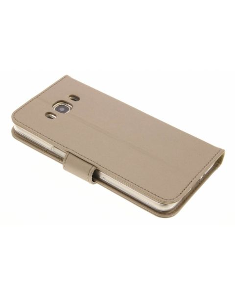 Goldfarbenes Wallet TPU Klapphülle für das Samsung Galaxy J5 (2016)