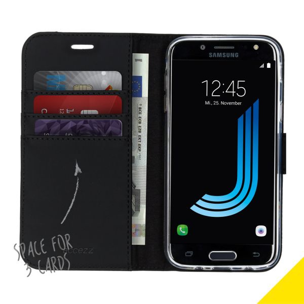 Schwarzes Wallet TPU Klapphülle für das Samsung Galaxy J5 (2017)
