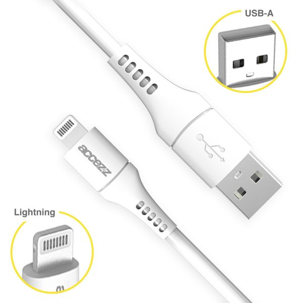 MFI-zertifiziertes Lightning- auf USB-Kabel - 2 m - Weiß