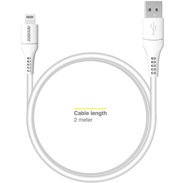 MFI-zertifiziertes Lightning- auf USB-Kabel - 2 m - Weiß