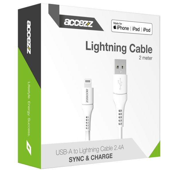 MFI-zertifiziertes Lightning- auf USB-Kabel - 2 m - Weiß