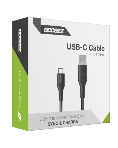 Accezz Micro-USB naar USB kabel - 1 meter - Zwart / Schwarz / Black