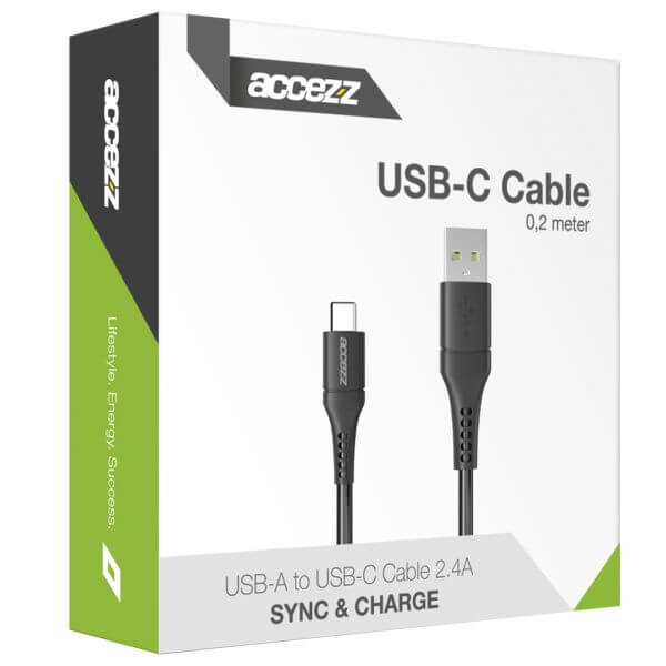 USB-C- auf USB-Kabel - 0,2 m - Schwarz
