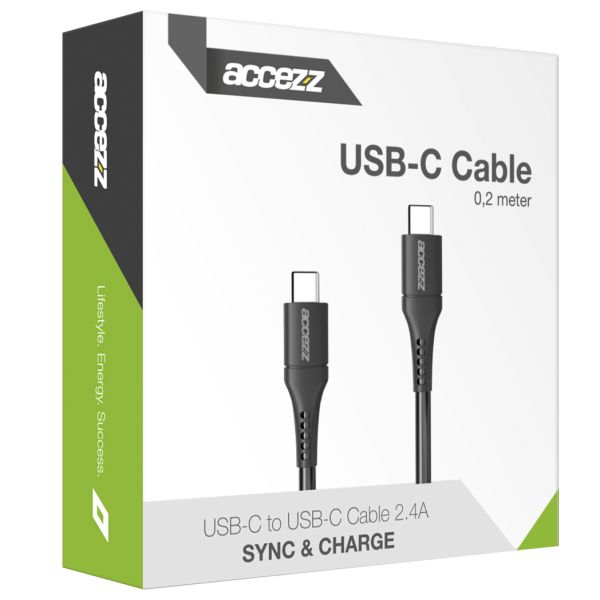 USB-C- auf USB-C-Kabel - 0,2 m - Schwarz