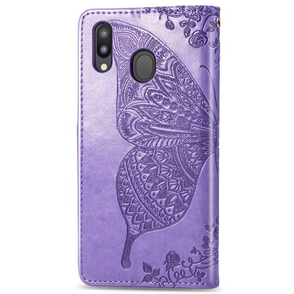 Vlinder Softcase Booktype Samsung Galaxy M20 Power - Paars