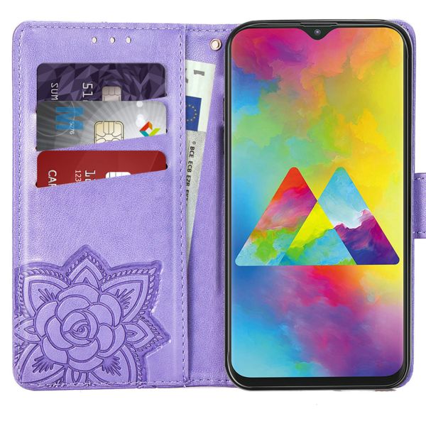 Vlinder Softcase Booktype Samsung Galaxy M20 Power - Paars