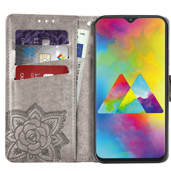 Vlinder Softcase Booktype Samsung Galaxy M20 Power - Grijs