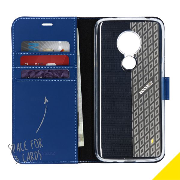 Wallet Softcase Booktype Moto G7 Power - Donkerblauw - Blauw / Blue