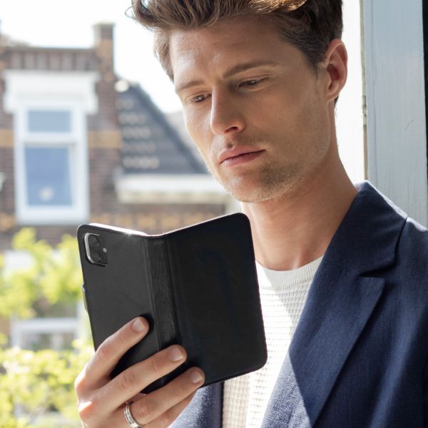 Echtleder Klapphülle für das Motorola Moto G6 Plus - Schwarz