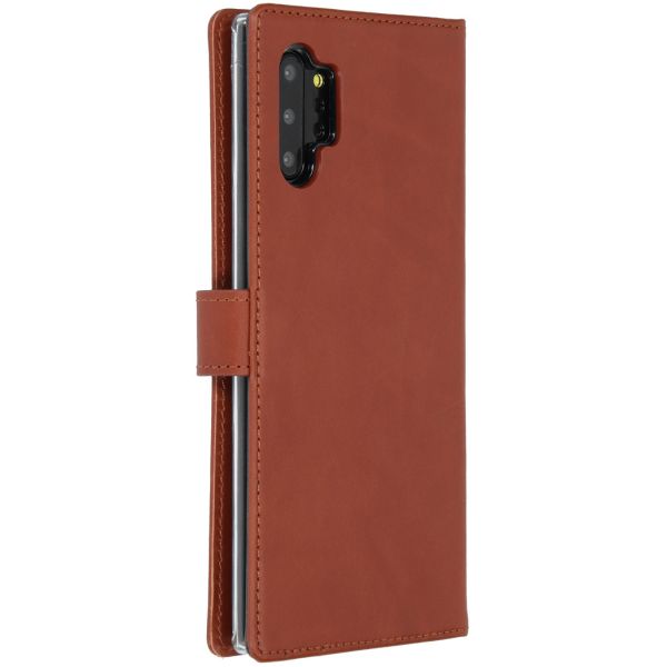 Echt Lederen Booktype Galaxy Note 10 Plus - Lichtbruin - Lichtbruin / Light Brown