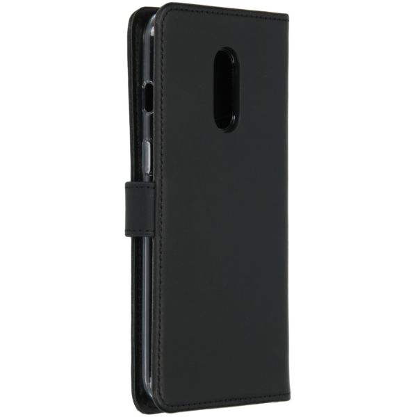 Echt Lederen Booktype OnePlus 7 - Zwart - Zwart / Black