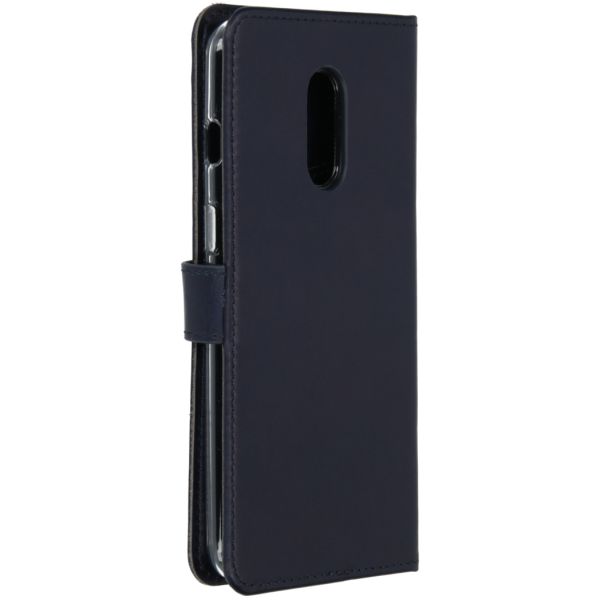 Echt Lederen Booktype OnePlus 7 - Donkerblauw - Donkerblauw / Dark Blue