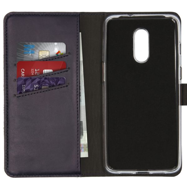 Echt Lederen Booktype OnePlus 7 - Donkerblauw - Donkerblauw / Dark Blue