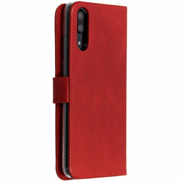 Echtleder Klapphülle Rot für Huawei P20