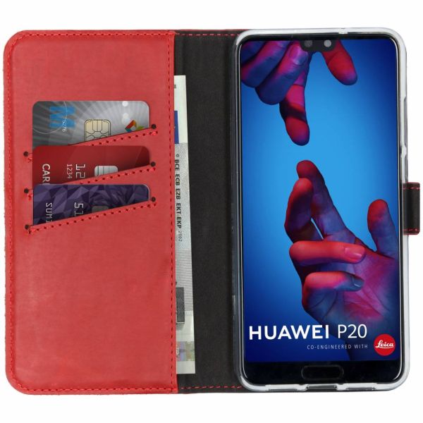 Echtleder Klapphülle Rot für Huawei P20