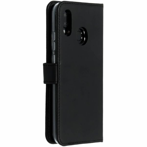 Echtleder Klapphülle Schwarz für Huawei P20 Lite