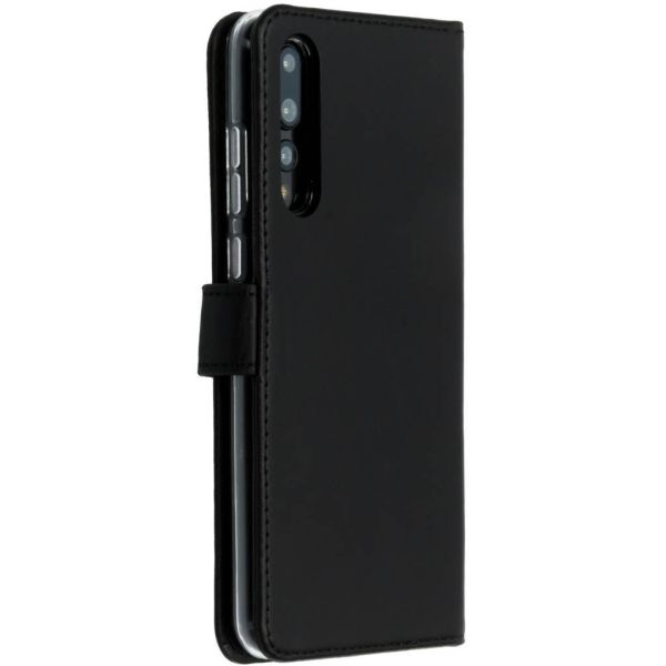 Echtleder Klapphülle Schwarz für das Huawei P20 Pro