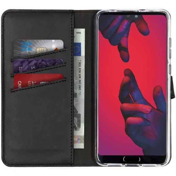 Echtleder Klapphülle Schwarz für das Huawei P20 Pro