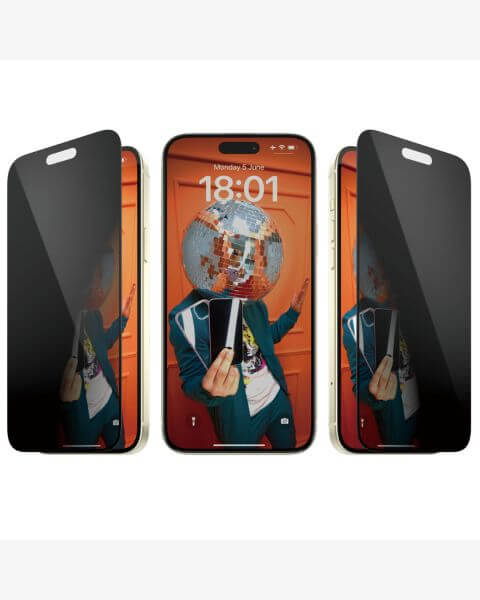 Ultra Wide Fit Antibakterieller Screen Protector mit Sichtschutz inkl. Applikator für das iPhone 15 Plus