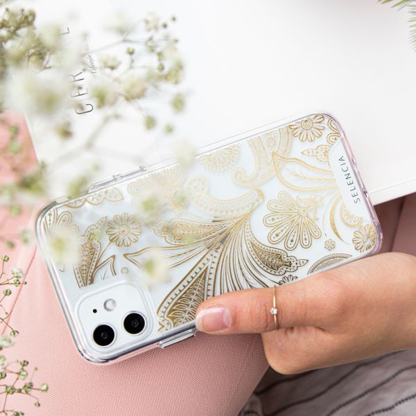 Fashion Extra Beschermende Backcover iPhone 12 (Pro) - Paisley Gold