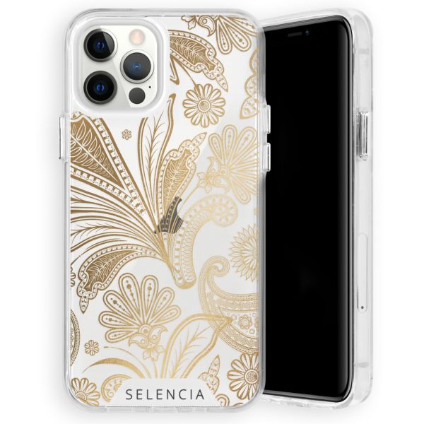 Fashion Extra Beschermende Backcover iPhone 12 (Pro) - Paisley Gold