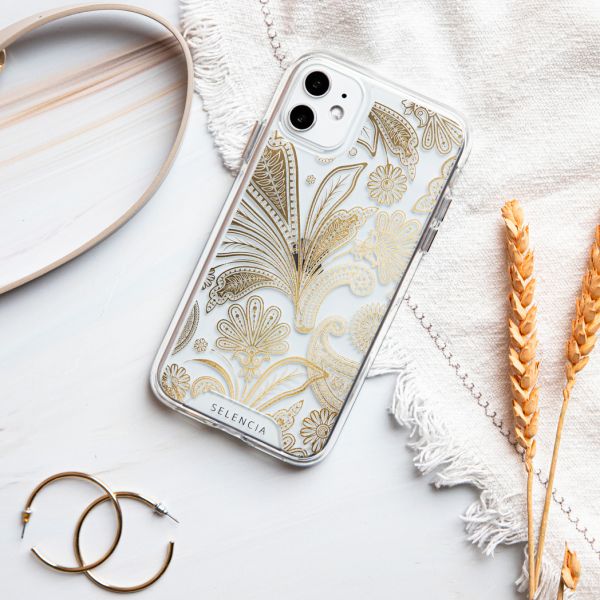 Fashion Extra Beschermende Backcover iPhone 12 (Pro) - Paisley Gold