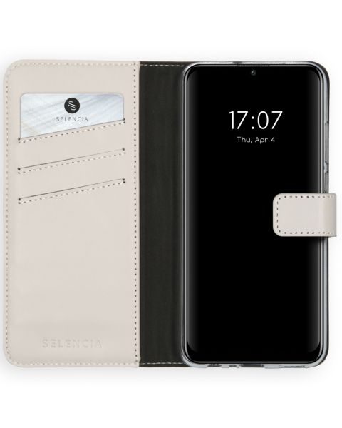 Echtleder Klapphülle für das Huawei P Smart (2020) - Hellgrau