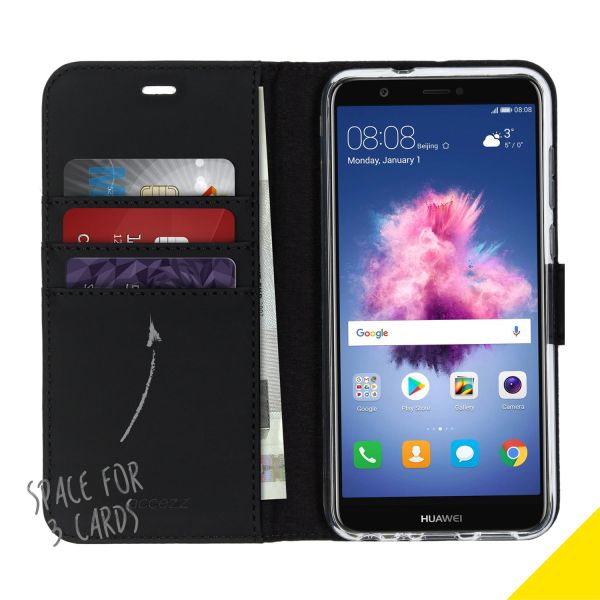 Schwarzes Wallet TPU Klapphülle für das Huawei P Smart